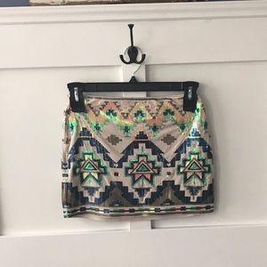 Sequined mini skirt